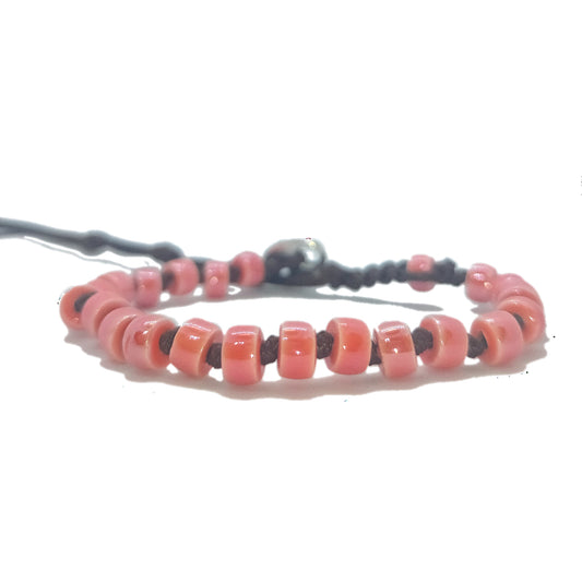 Bracciale S006 Ceramica rosa corallo