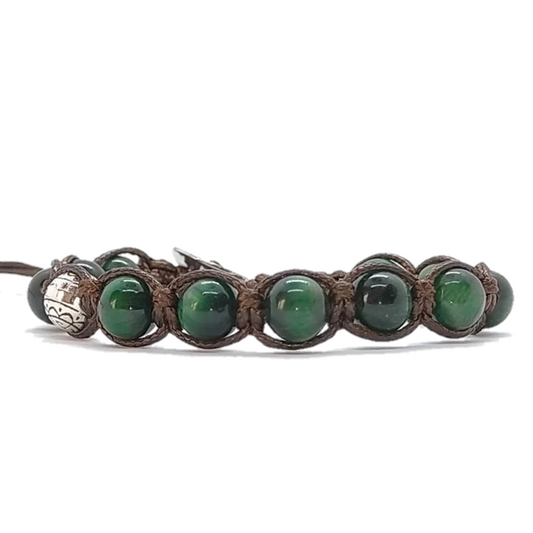 Bracciale L0071 Occhio di tigre verde