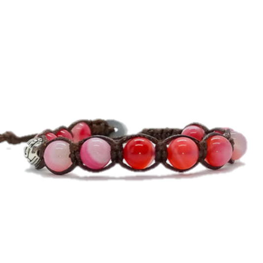 Bracciale L0078 Agata striata rossa