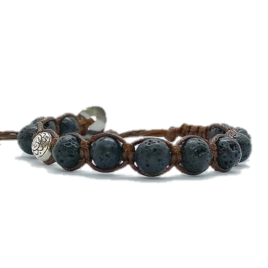 Bracciale L0085 Lava nera ( Pietra lavica )