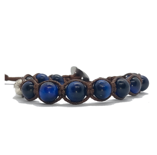 Bracciale L0103 Occhio di tigre blu