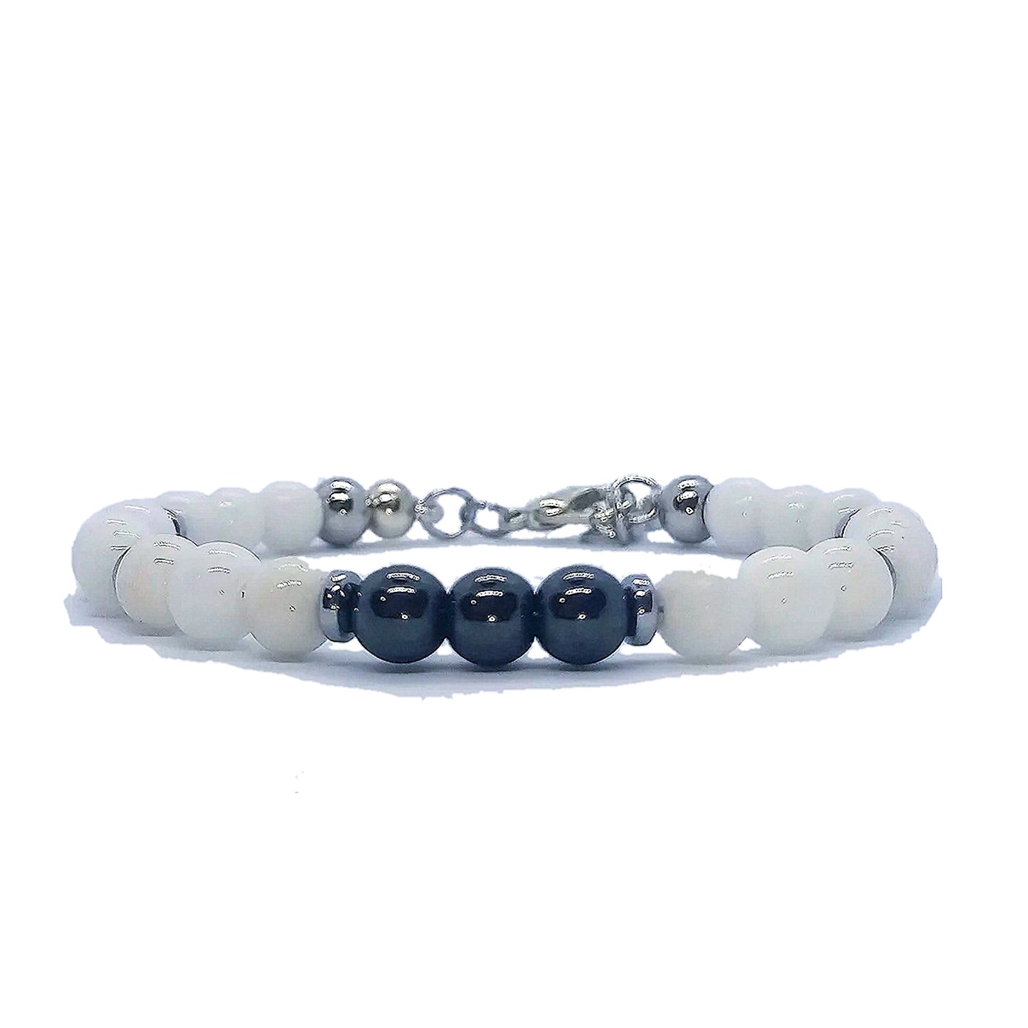 Bracciale Inspiration M006 Agata bianca ed Ematite