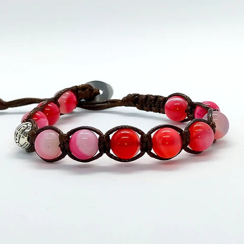 Bracciale L0078 Agata striata rossa