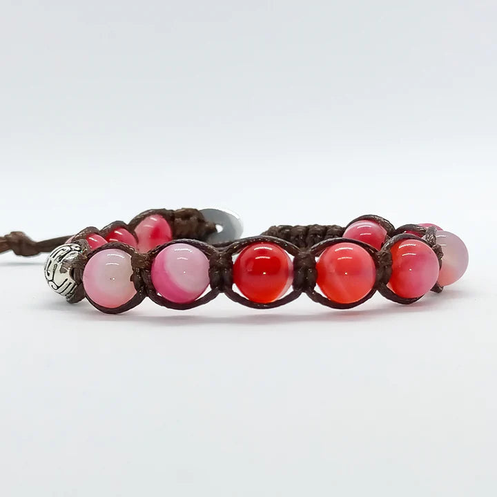 Bracciale L0078 Agata striata rossa