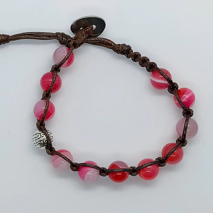 Bracciale L0078 Agata striata rossa