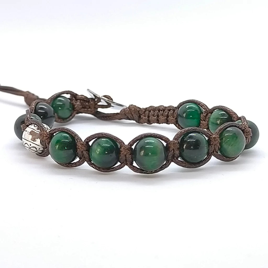 Bracciale L0071 Occhio di tigre verde